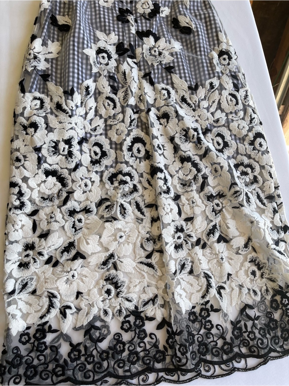 Sam Edelman Black and White Strapless Floral Lace Dress - Picture 11 of 13